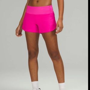Lululemon Speed Up Mid-Rise Lined Short 4” (4 inch length) POW PINK, SIZE:6